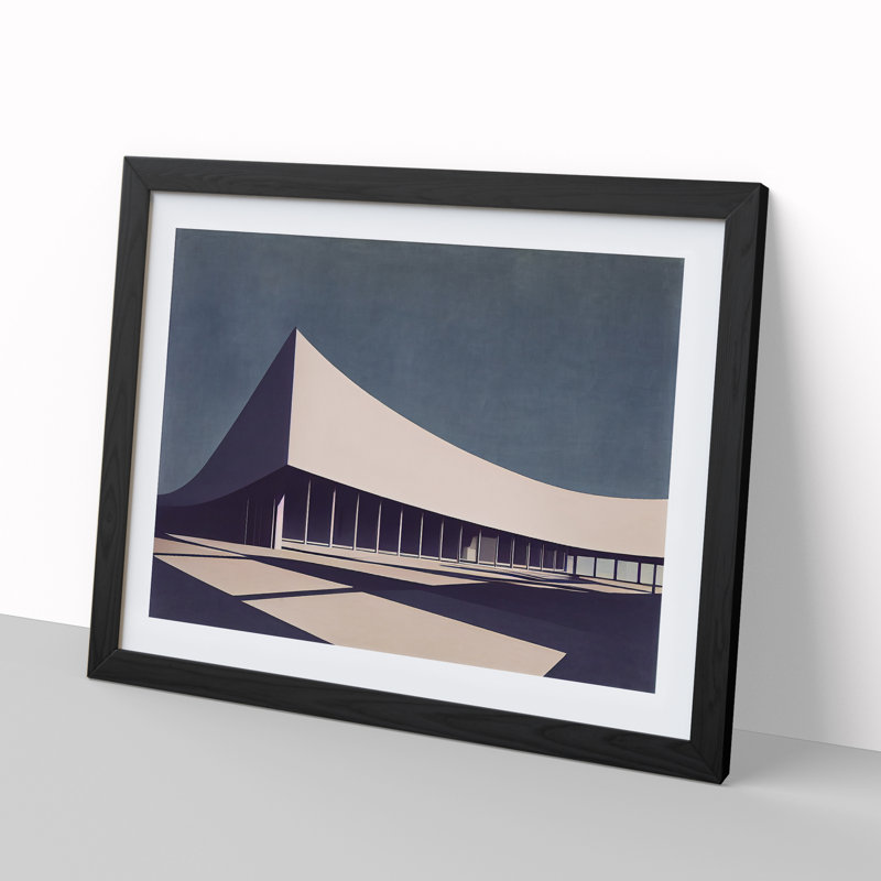 XH1022-6068X Modern Building Architecture Vol.2 - Single Picture Frame Print, Black, 46cm H x 64cm W