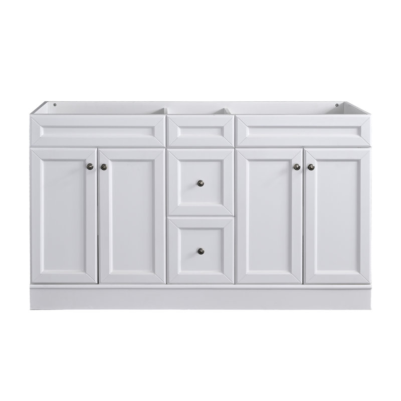60'' Double Bathroom Vanity Base Only in White