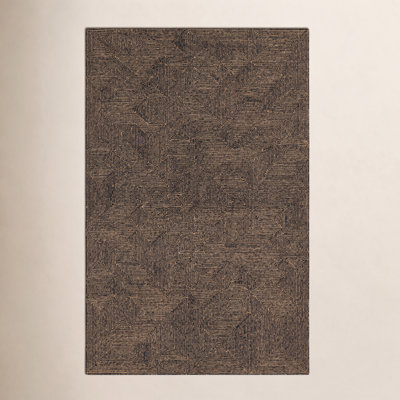Alaska Tan Black Hand-Tufted Jute Wool Rug