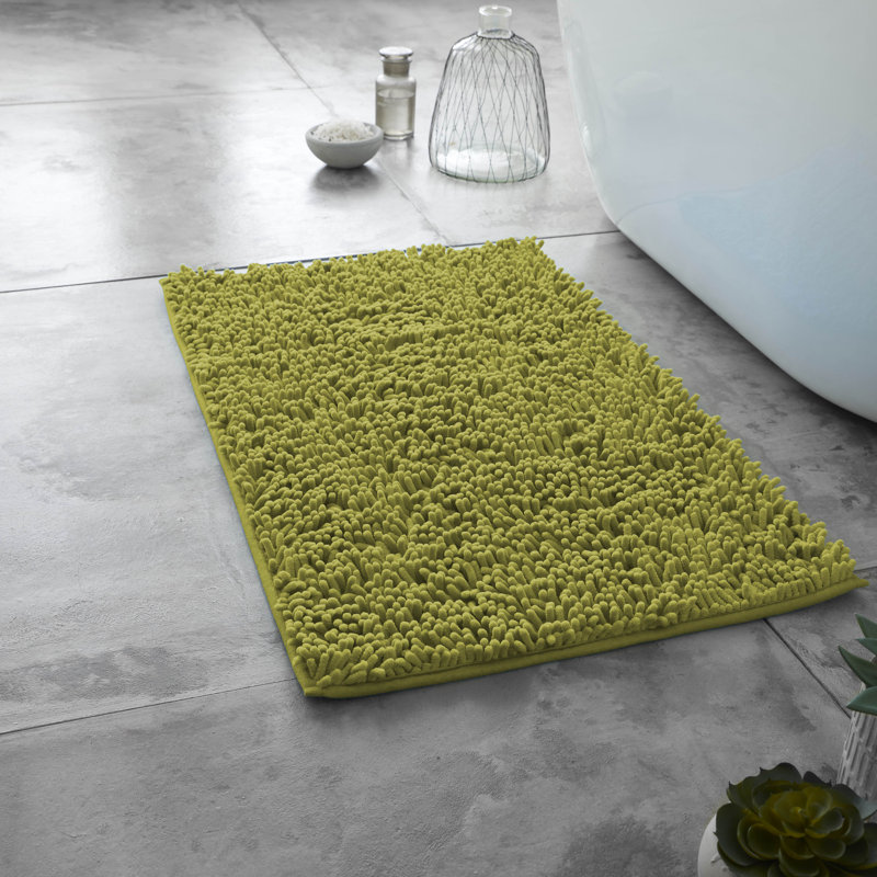2 Piece Set Rectangle/U-shaped Bath Mat, Green