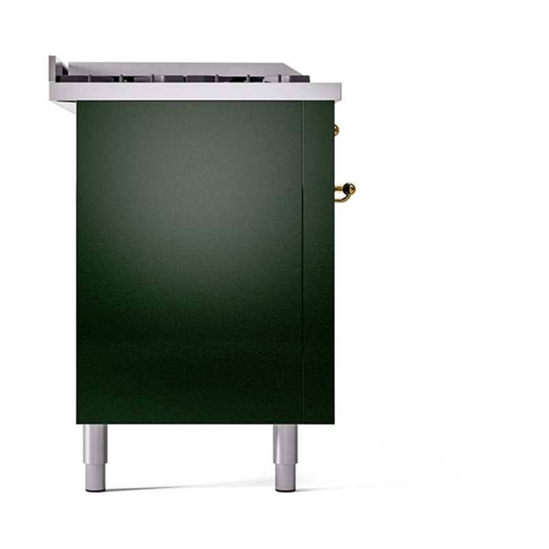 Cuisinière ILVE Nostalgie II Série 60 po à double combustible avec 7 brûleurs scellés, plaque de cuisson, table française (gaz naturel, porte pleine)