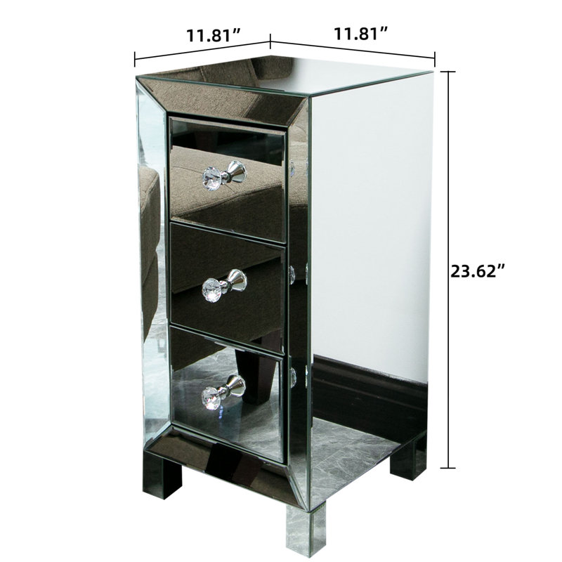 12.81'' W Glass Nightstand