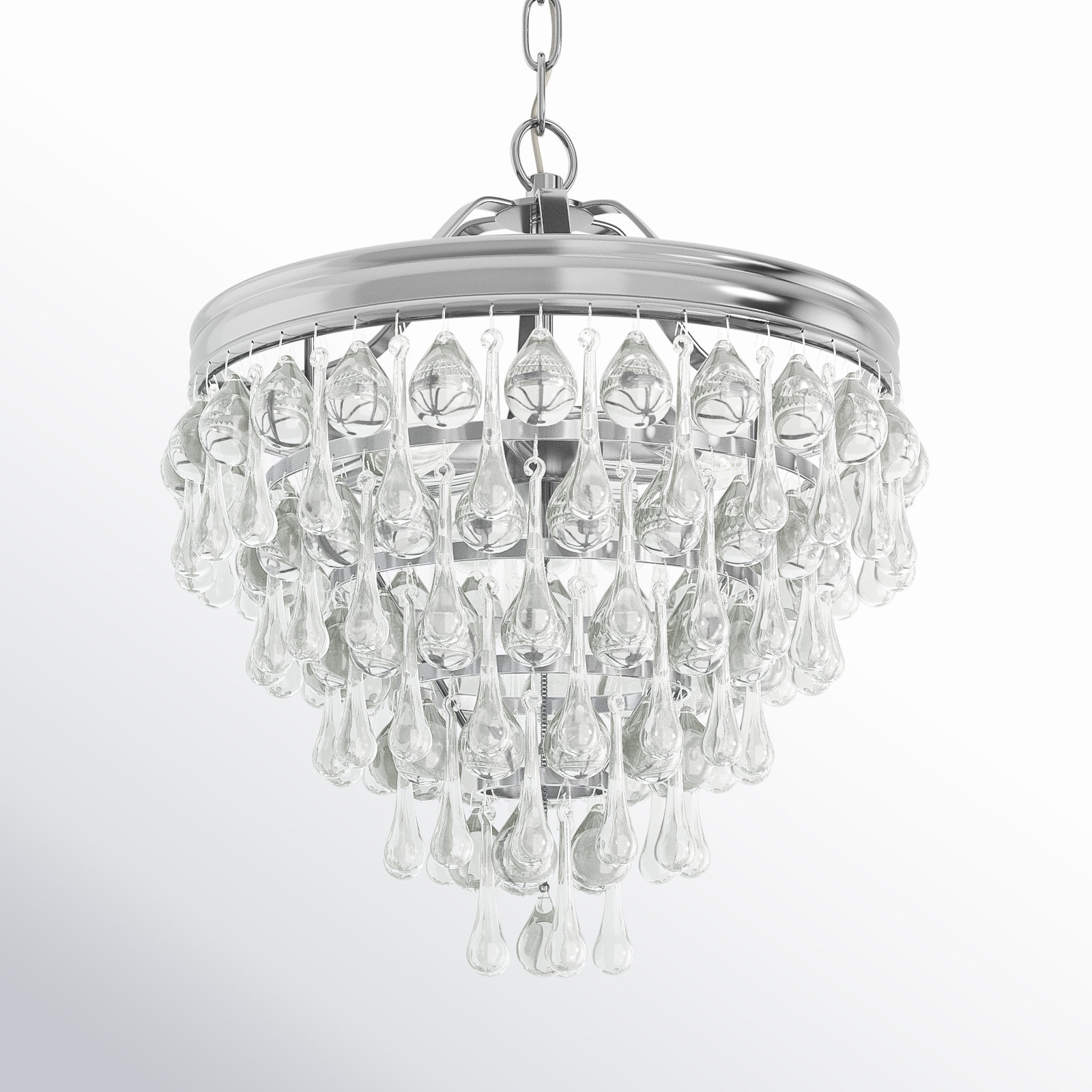 Omalley Dimmable Stainless Steel 3-Light Pendant, Chrome