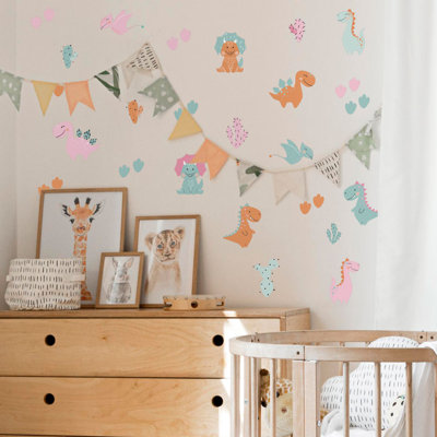 Pastel Dinosaur Wall Sticker