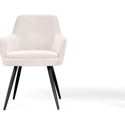 Chaise d'appoint moderne rembourrée Mid-Century avec dossier capitonné, ensemble de 2