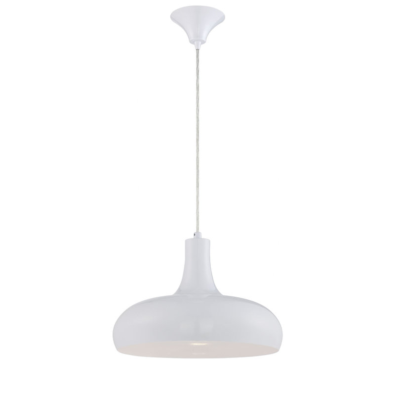 Luminaire suspendu blanc 1 lumière, Blanc / Blanc