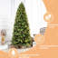 Arbre de Noël de 7 pi avec 1375 pointes réelles et 400 lumières à DEL blanc chaud, matériau + PE, branches articulées pour une installation rapide, arbre de support en métal robuste, pointes d'aiguille réalistes, mixtes
