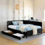 Canapé-lit double en velours avec 2 tiroirs de rangement-1909535077