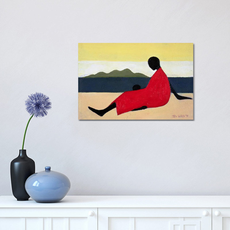 Mother and Child 1 Piece Wrapped Canvas Painting, 30.48 cm H x 45.72 cm W