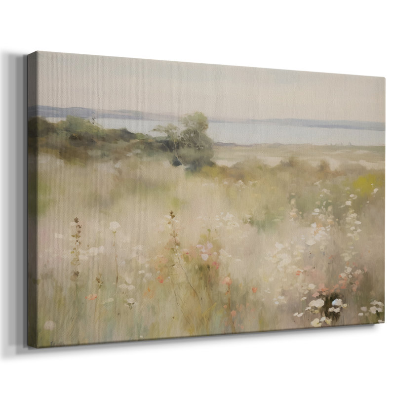Paysage rétro - I, Toile tendue, H 41 po x l 61 po x P 1,5 po