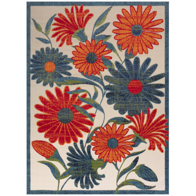 Noleen Floral Indoor/Outdoor Area Rug