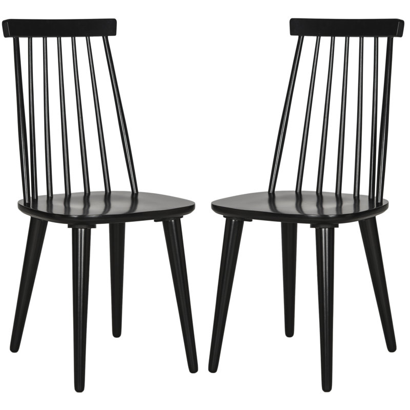 Arikara 44cm Solid Wood Spindle Side Chair, Black