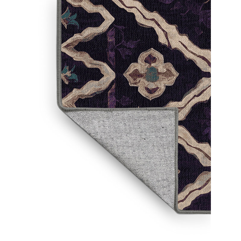 Tapis mauve lavable à la machine, Rectangulaire 8 pi x 10 pi