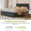 Metal Platform Bed Frame With Upholstered Headboard And Footboard, Heavy Duty Steel Slats Platform Bed, No Box Spring Needed-912214697-912214696