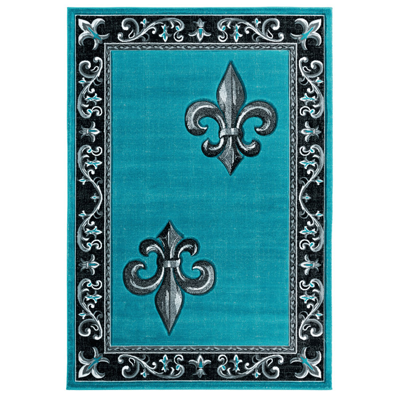 Goines Synthetic Indoor Rug, Rectangle 5'3" x 7'6"