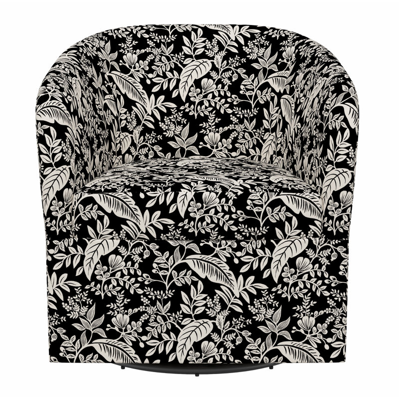 Pembroke Swivel Chair, Rpc Canopy Black & Cream Linen