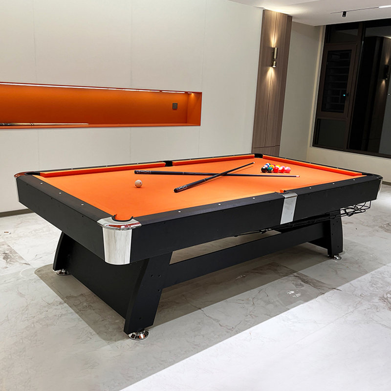 Table de billard d'intérieur trois-en-un multifonctionnelle commerciale, Orange, H 31,89 po x L 83,86 po x l 48,03 po 