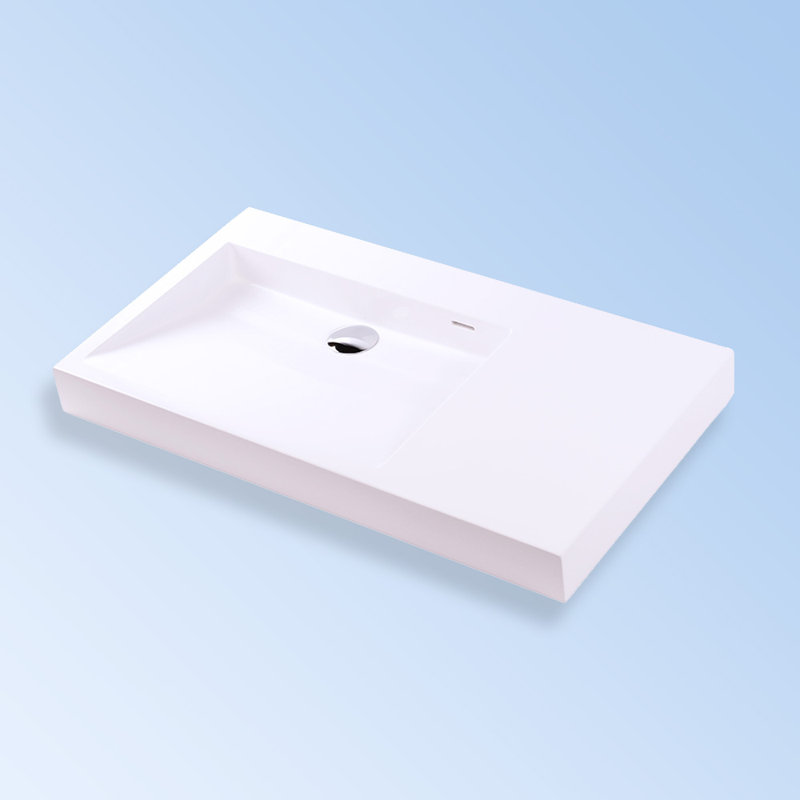 Luce 32'' L Bathroom Sink, No Pre-Drilled Faucet Holes, Matte White