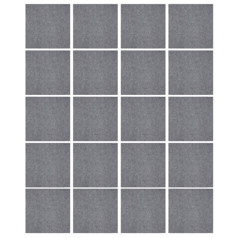 20Pcs 23.6 x 23.6" Carpet Tiles, Light Gray