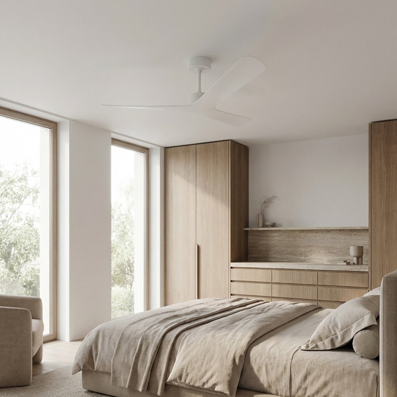 Tri Plank Smart 57 Ceiling Fan, Matte White