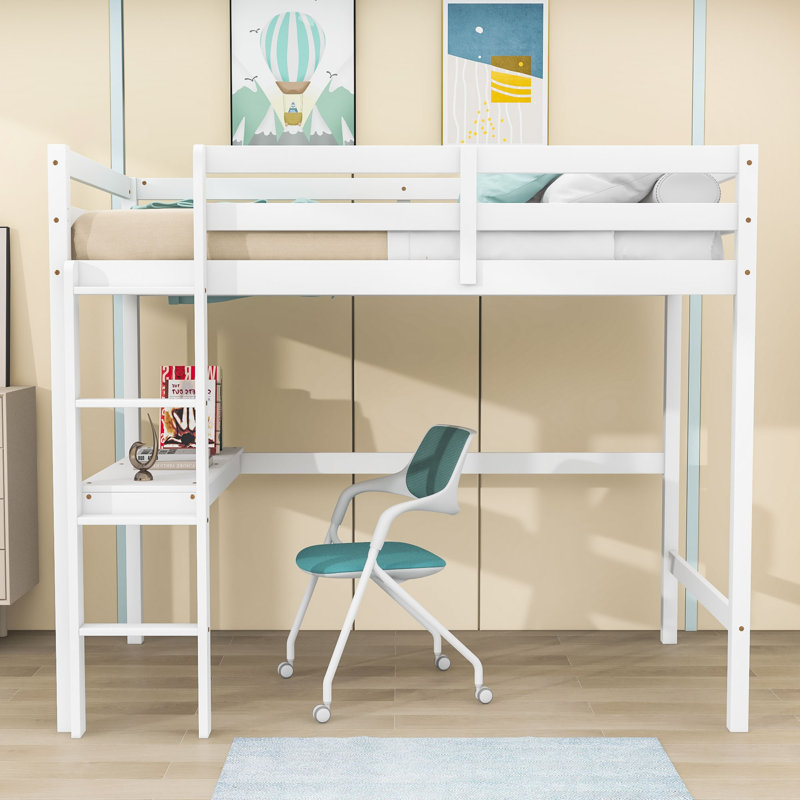 Gress Kids Twin Loft Bed, White