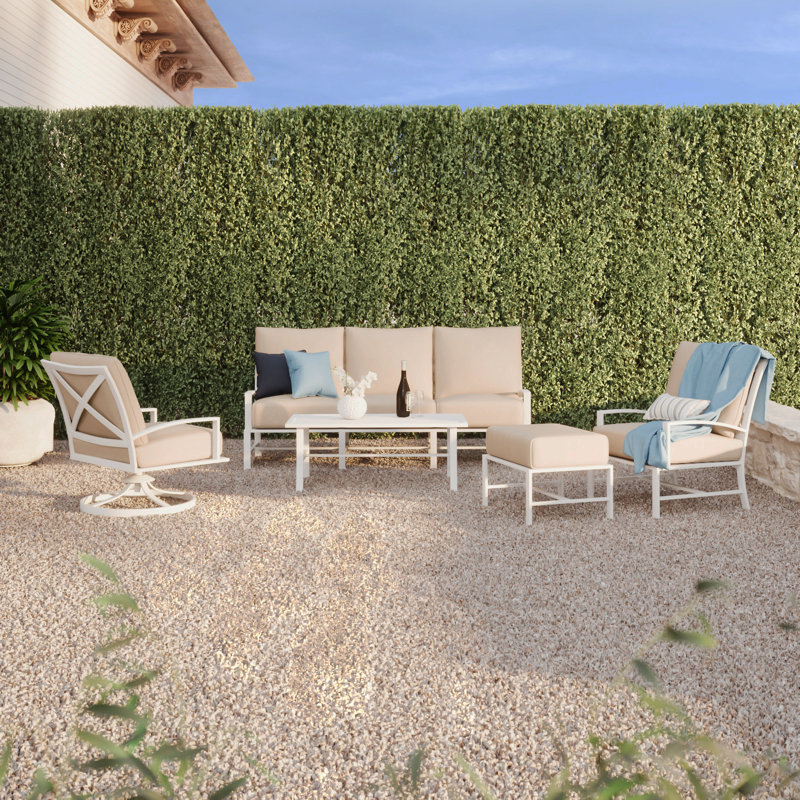 Repose-pieds Bristol avec coussins Sunbrella, Toile Sunbrella® naturelle