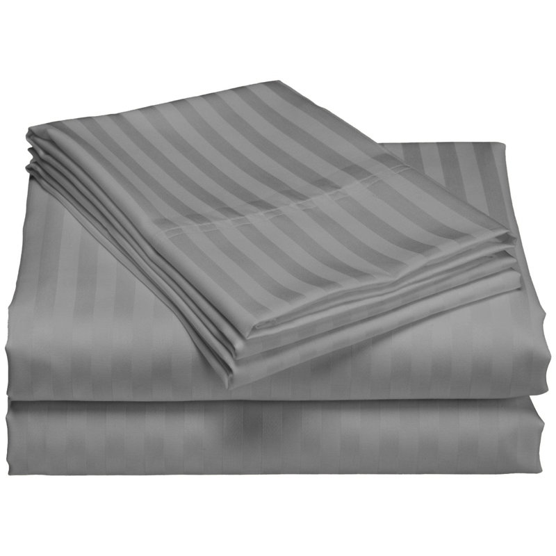 Apthorp Microfiber Striped Sheet Set, Twin, Gray
