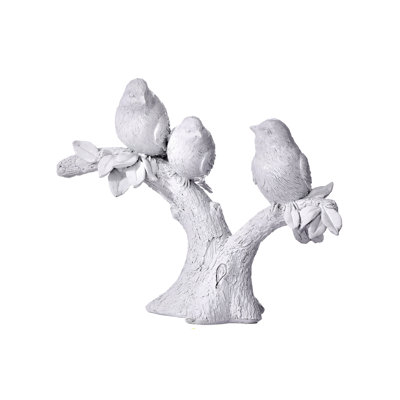 10" Resin Trio Bird On Branch`