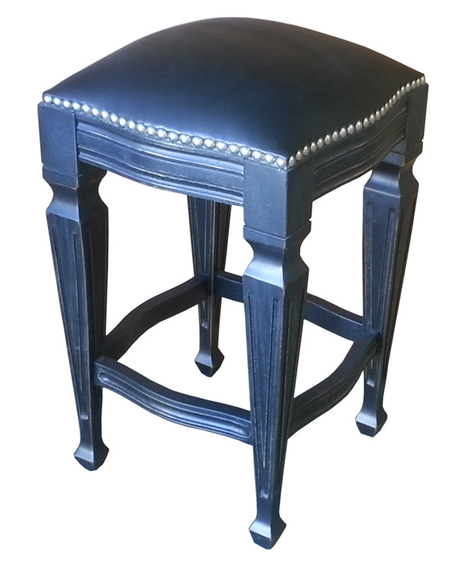 Tabouret de bar et de comptoir Zorro, Noir, Tabouret de bar (assise de 30 po de hauteur)