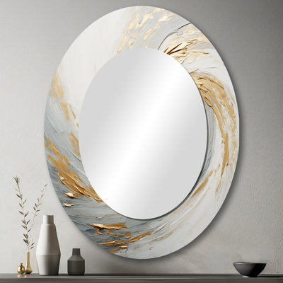 Miroir mural moderne or et blanc Vortex IV