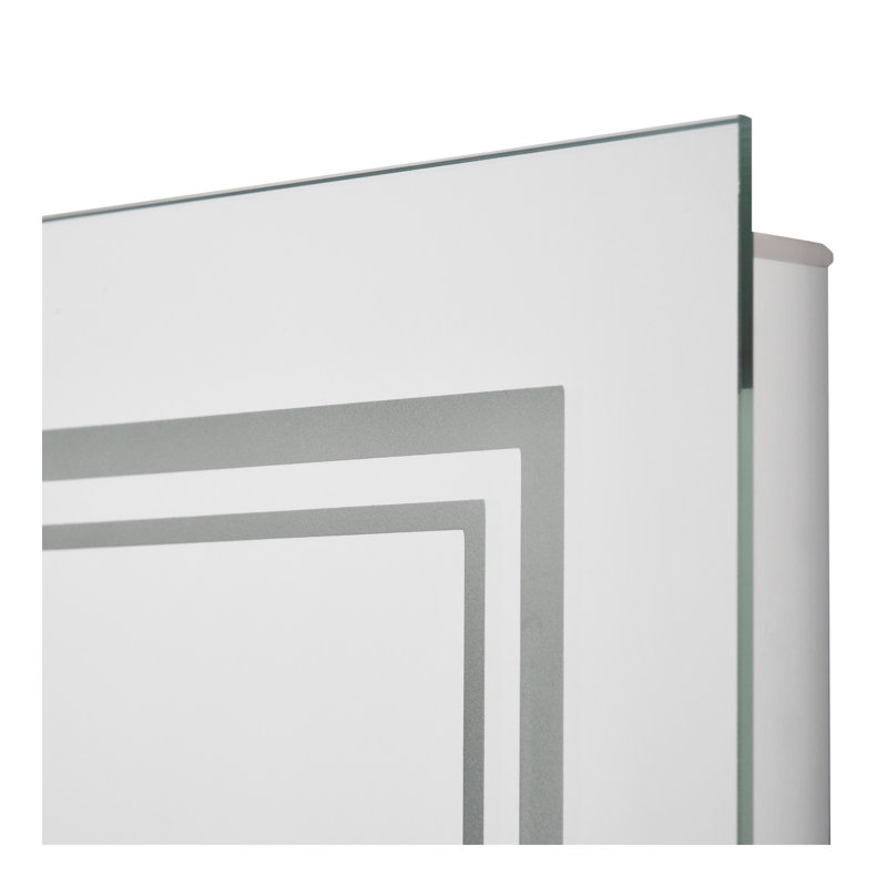 Miroir de salle de bain 32 po x 24 po à DEL kleankin, miroir de meuble-lavabo lumineux à fixation murale, avec bouton tactile intelligent, imperméable 