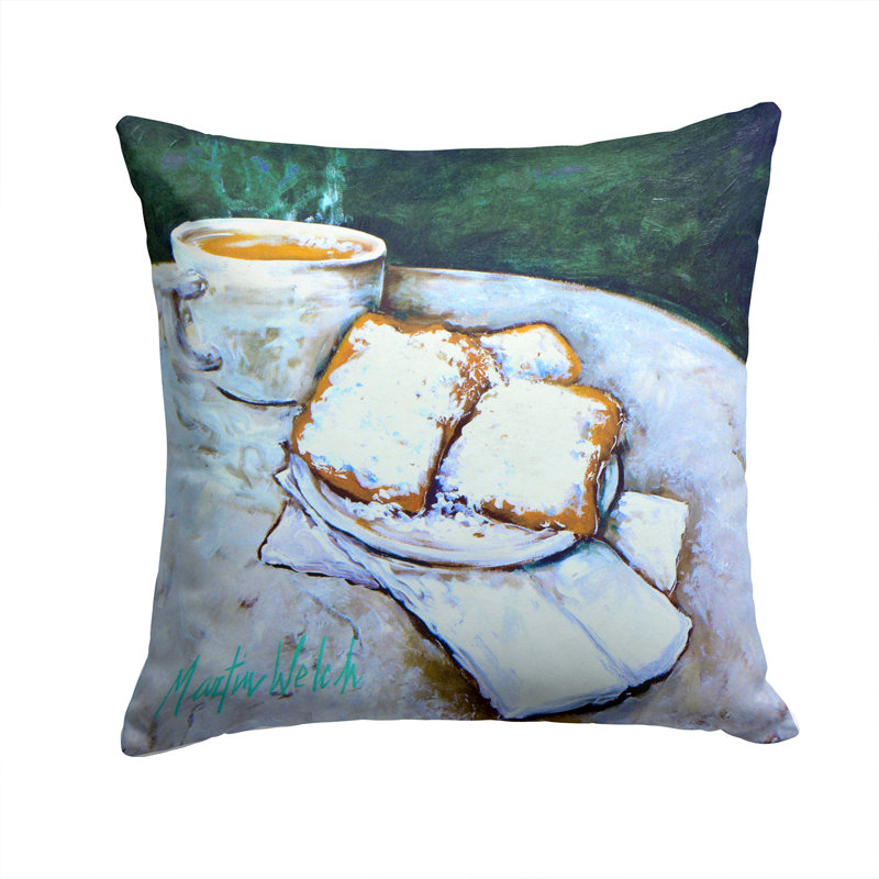 Coussin décoratif intérieur/extérieur beingets déjeuner plaisir, H 18 po x l 18 po x P 5,5 po