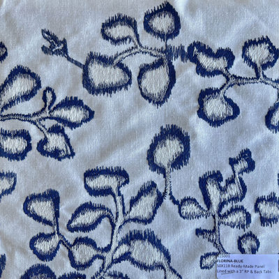 SAMPLE-Florina Cotton Blend Floral Room Darkening Thermal Rod Pocket Curtain Panels