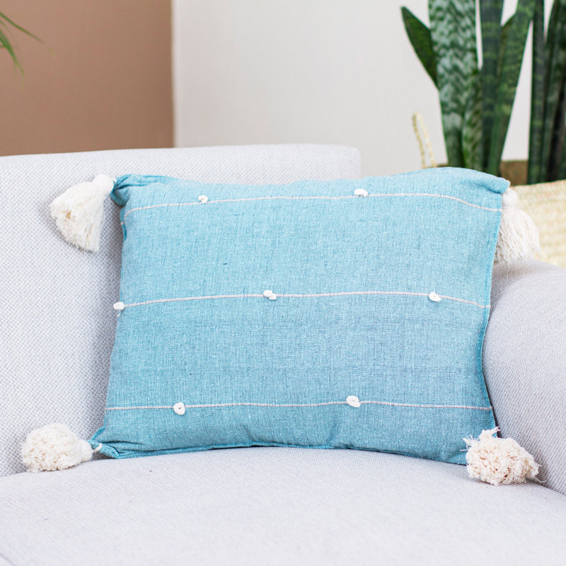  Housse de coussin rectangulaire bleue