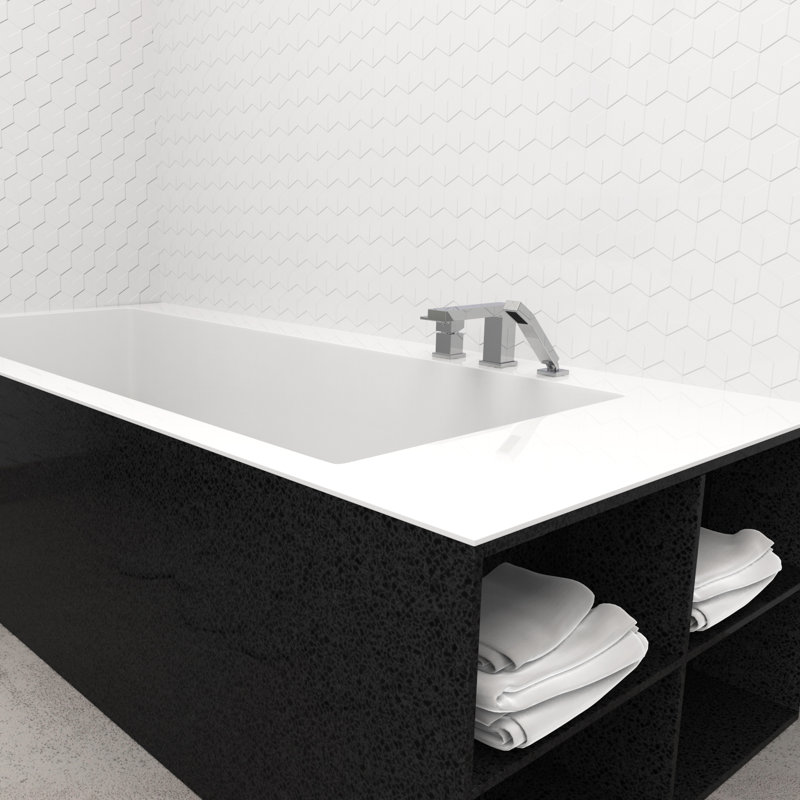 Quadrato Deck Tub Filler with Diverter, Polished Chrome