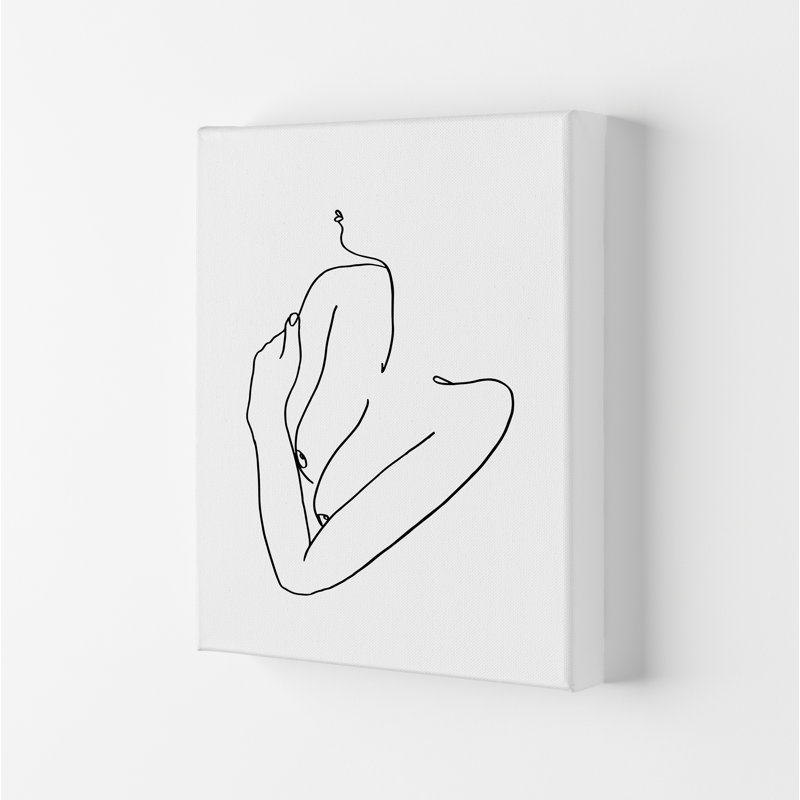 Female Holding Arms - Print, 29.7cm H x 21cm W x 4cm D, Wrapped Canvas