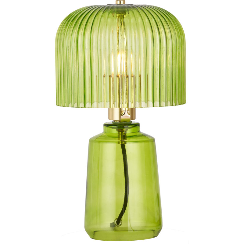 Glass Table Lamp, Green, Green