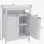 Armoire de rangement pour salle de bain avec portes à double volet - Blanc