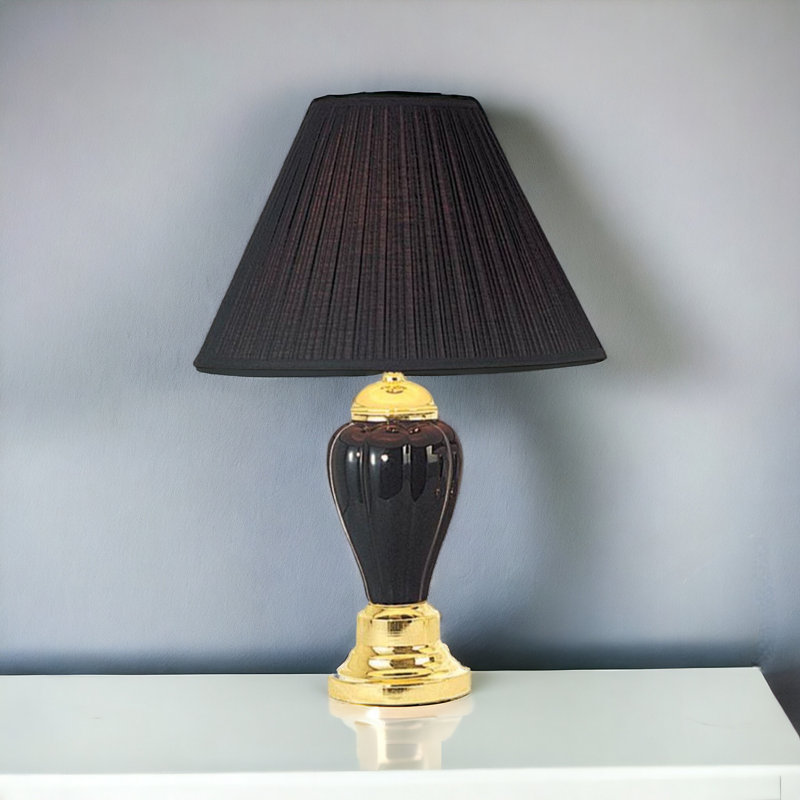 Lampe de table 1pc, Or/noir, Noir