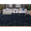 Tapis bleu / ivoire géométrique en laine noué à la main-66190755