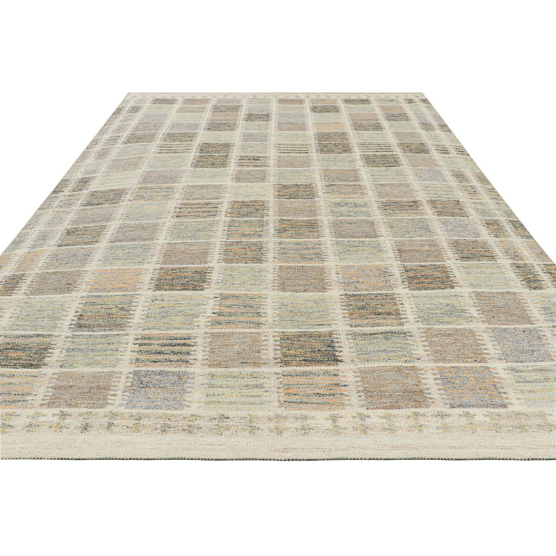 Scandinavian Wool Geometric Area Rug, Rectangle 12' x 15'