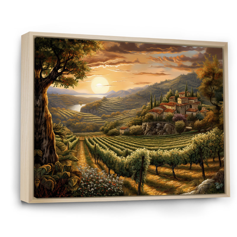 «Vineyard Charm», impression sur toile encadrée, H 34 po x l 44 po x P 1,5 po, Cadre naturel flottant