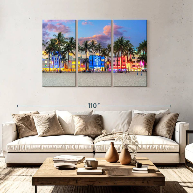 Rorry Ocean Drive Miami Sunset, 48" H x 74" W