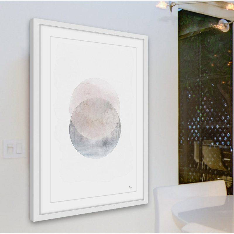 « two sphères »-cadre photo imprimé sur papier, H 24 po x l 16 po x P 1,5 po, Cadre blanc