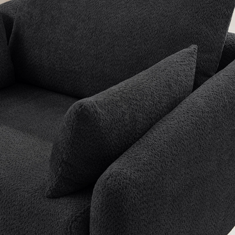 Lazareth 40 "Width Boucle Rotating Single Chair Soft And Comfortable , Gray