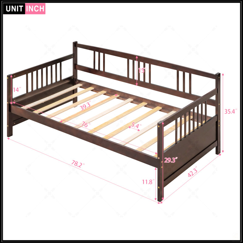 Modern Solid Wood Daybed, Espresso