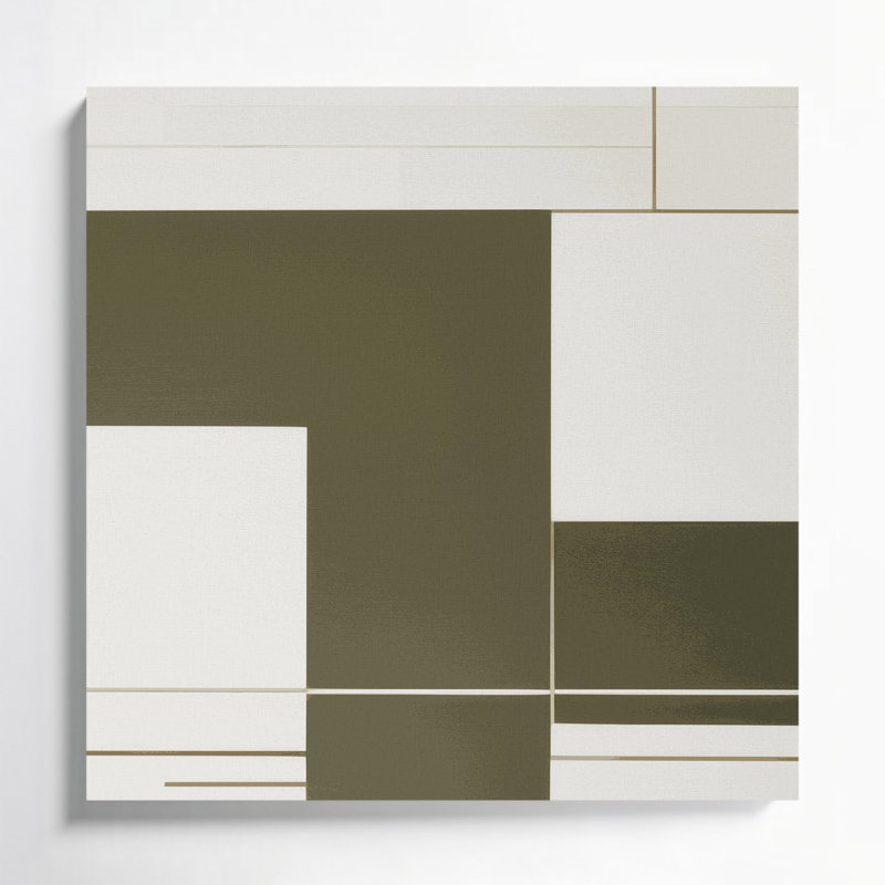 Minimalisme 52, art mural sur toile beige, H 32 po x l 32 po