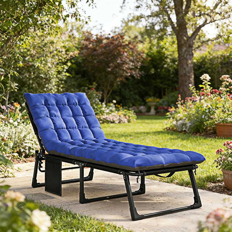 Outdoor Lounge Chair Recliner Chair, 1, Navy