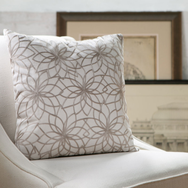 Embroidered Cotton Throw Pillow