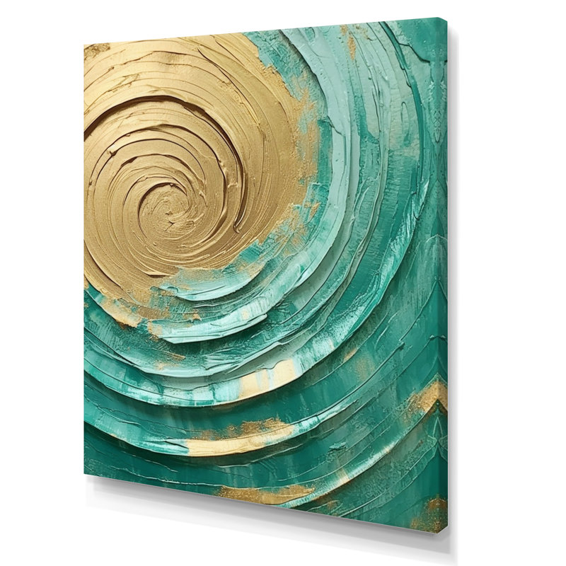 «Teal Gold», reproductions d'art mural, H 40 po x l 30 po x P 1,5 po, Toile tendue